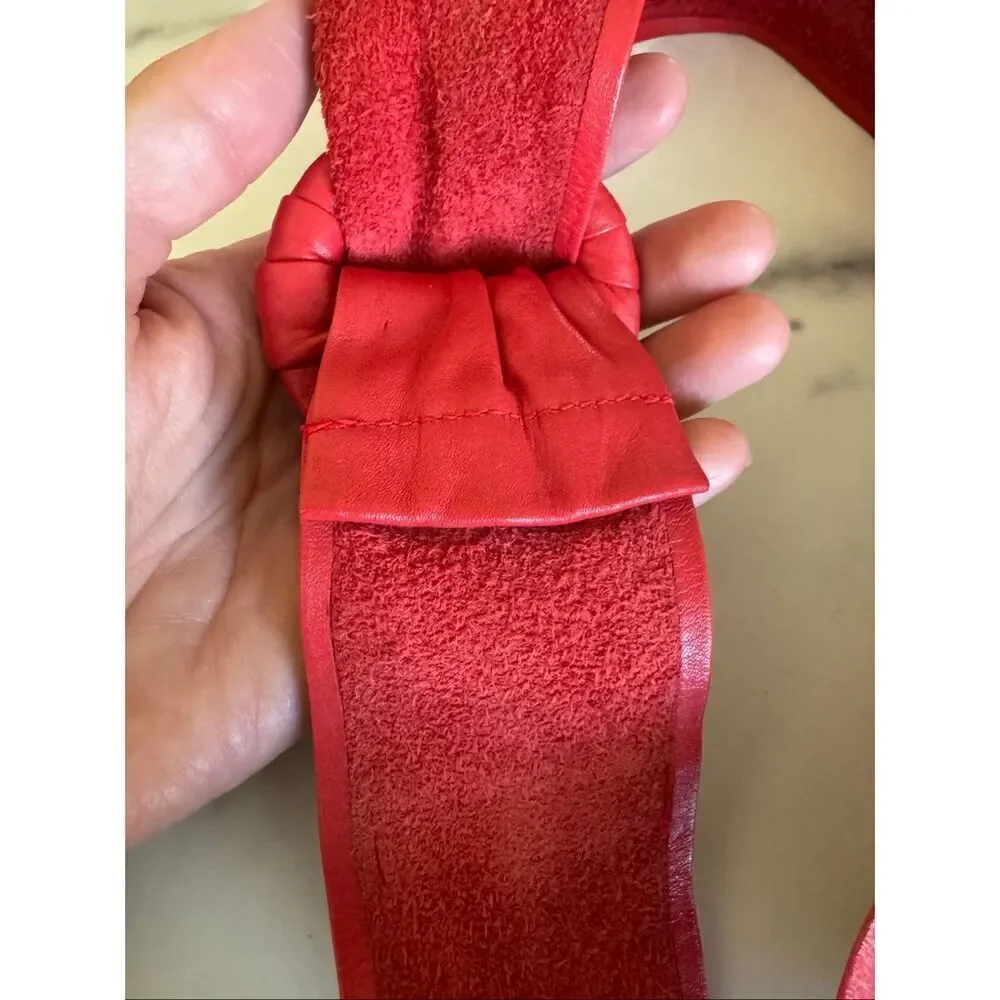 Vintage '90s brick red adjustable belt women’s x-small pleather vegan